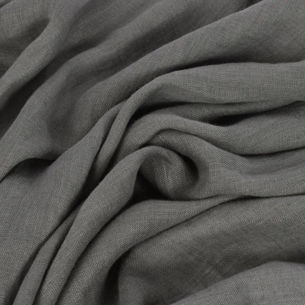 100% Softened linen - dark gray 205 g/m