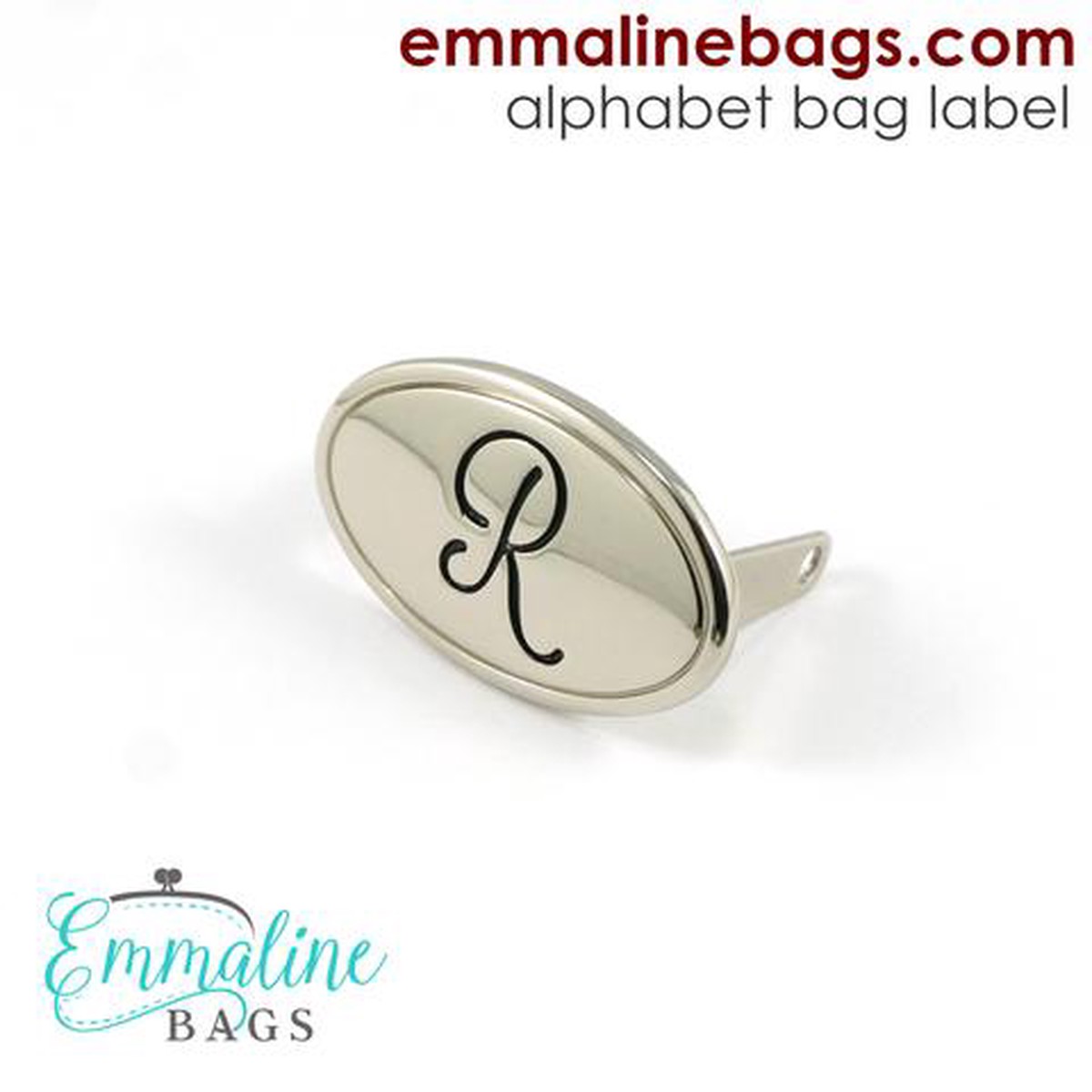 Emmaline Bag Label Script in Nickel - R