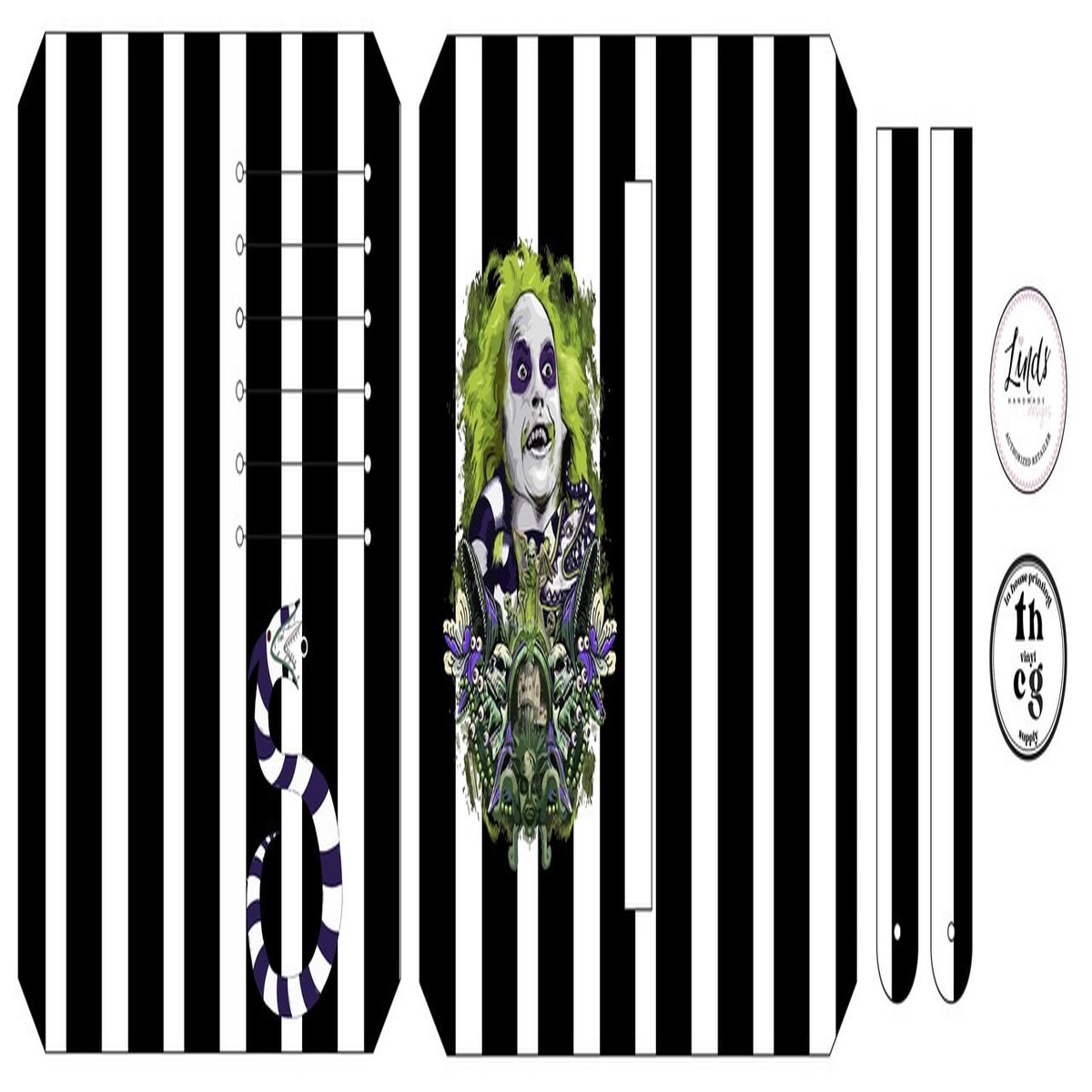Cut and Sew - Purse Pal Beetle Juice Stripes