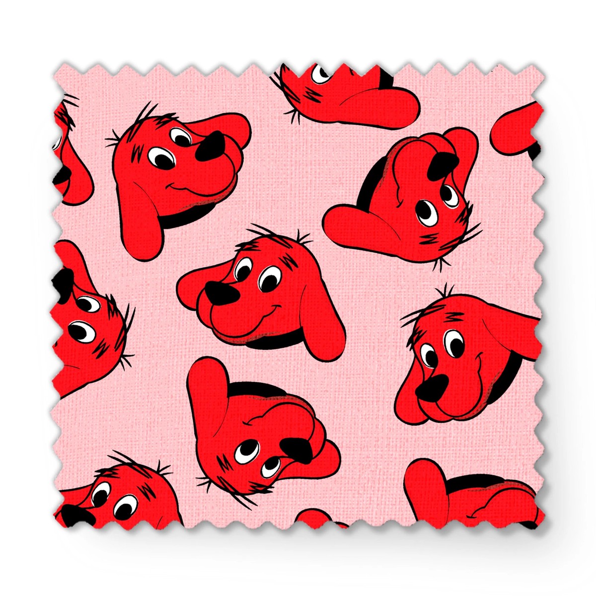 Clifford Head Toss on Pink Fabric