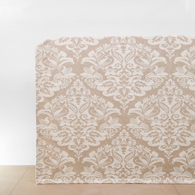 'Rustic Leather' Fabric by the Metre (Beige/ White)