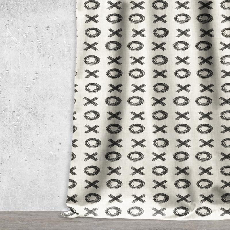 'Nardo' Fabric by the Metre (Black/ Milky White)
