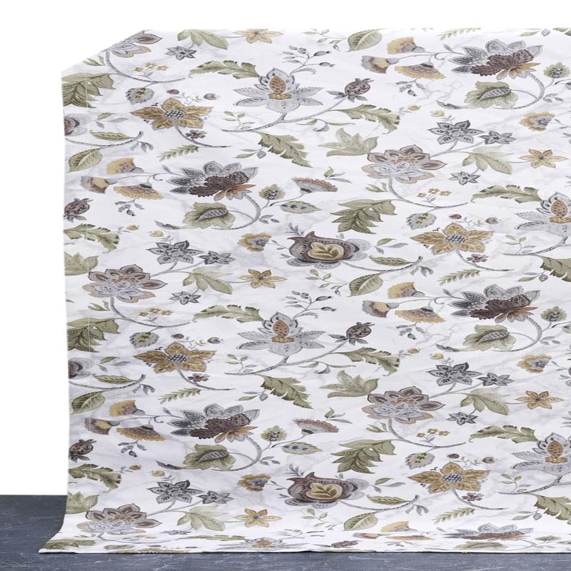 'Macaroon Pearl' Fabric by the Metre (White/ Grey/ Green)