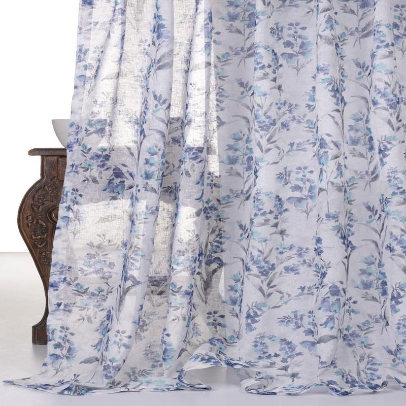 'Whisp Waltz' Fabric by the Metre (Blue/ Grey)