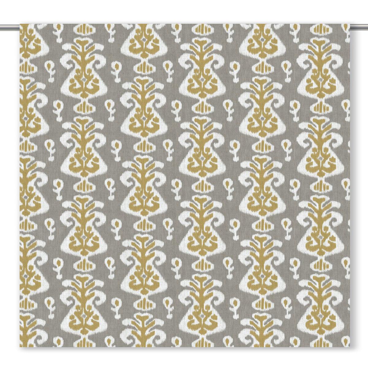 'Dried Clove' Fabric by the Yard (Taupe Gray/ Mustard Yellow)