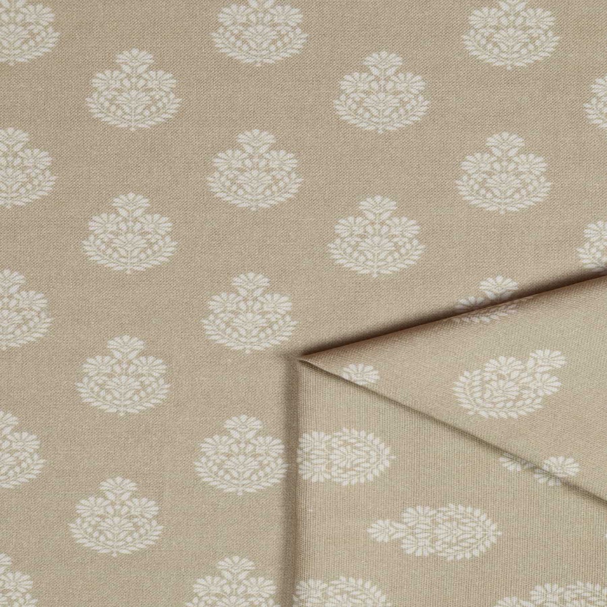 'Drizzle' Fabric by the Metre (Beige/ Grey)
