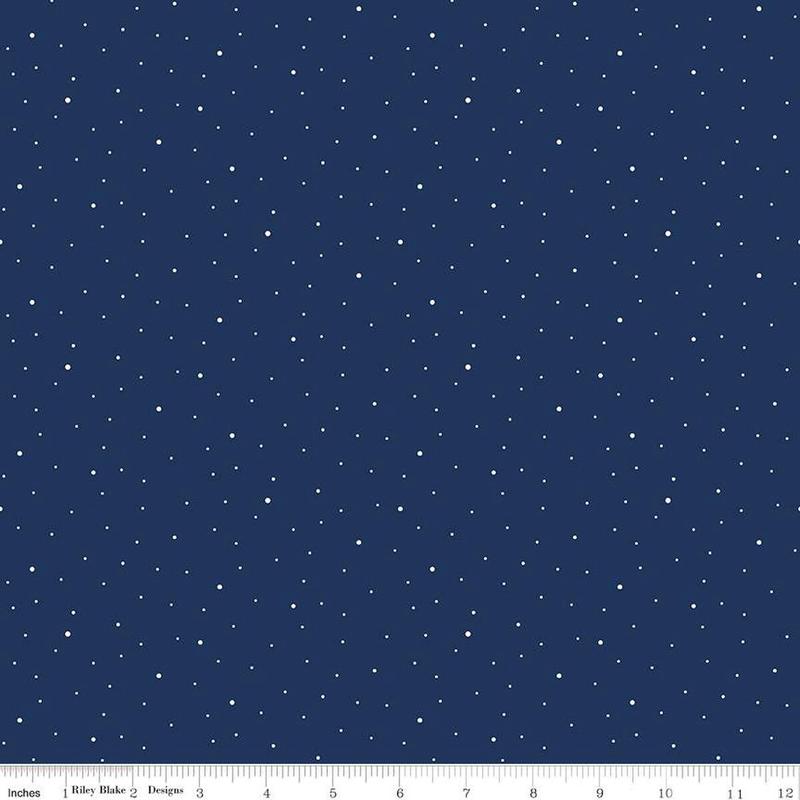 (3-YARD PACKAGE) Dapple Dot 108" Wideback Navy Blue The RBD Designers Riley Blake Cotton Fabric RB-3Y-WB640-NAVY