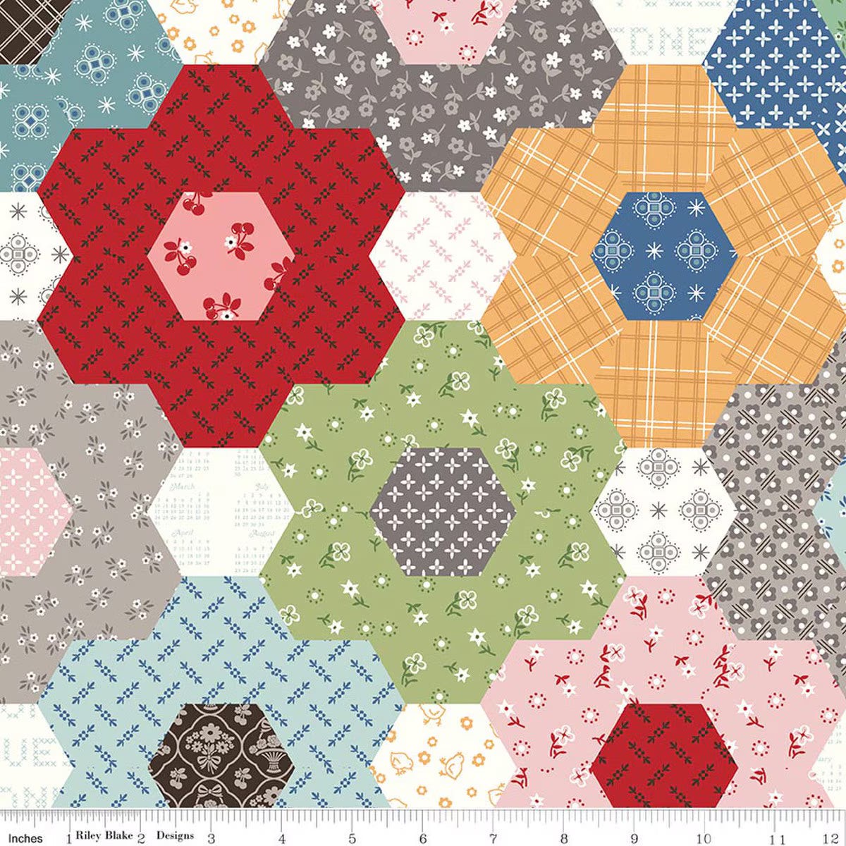 (3-YARD PACKAGE) Calico 108" Wideback Grandma's Flower Garden Multi Lori Holt Riley Blake Designs Cotton Fabric RB-3YD-WB14501-MULTI 3 Yards