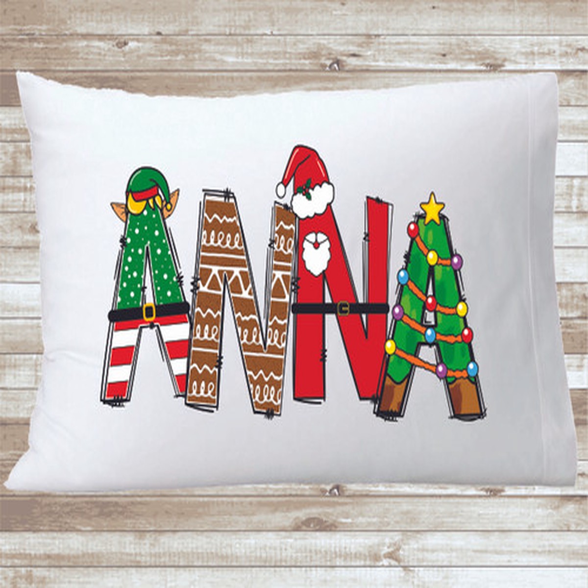 Kids Christmas personalized pillowcase - movie night Christmas party pillowcase for kids