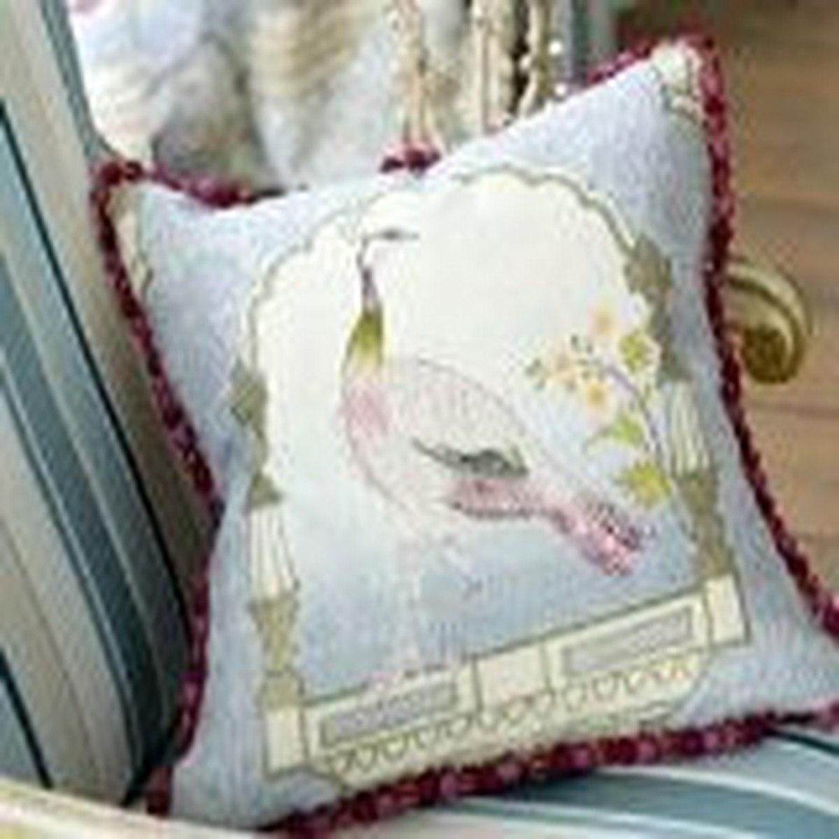 Peacock Throw Pillow fabric by Designer Guild