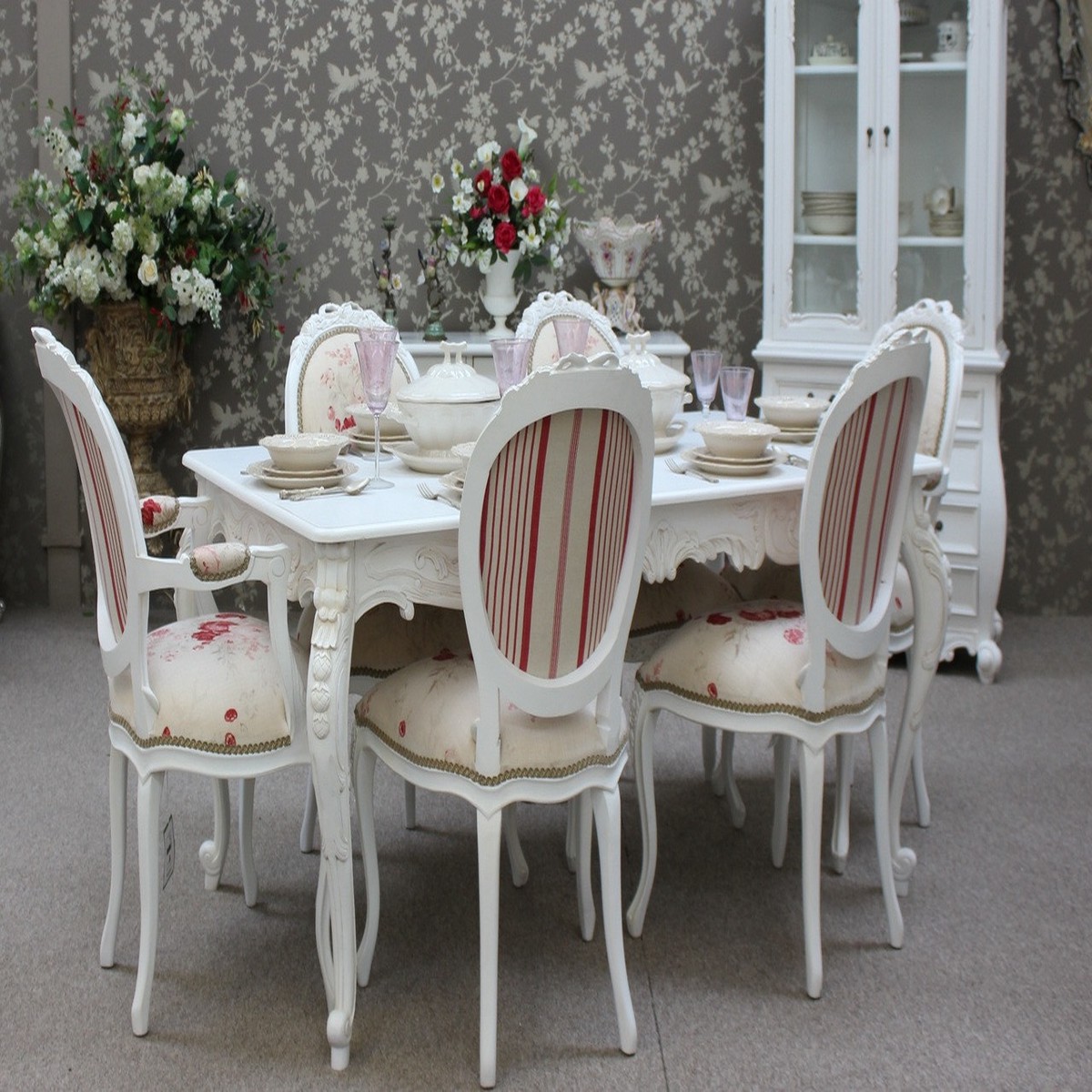 Provincial Chateau Dining Table Set 7 Piece (1 Table 6 Chairs)