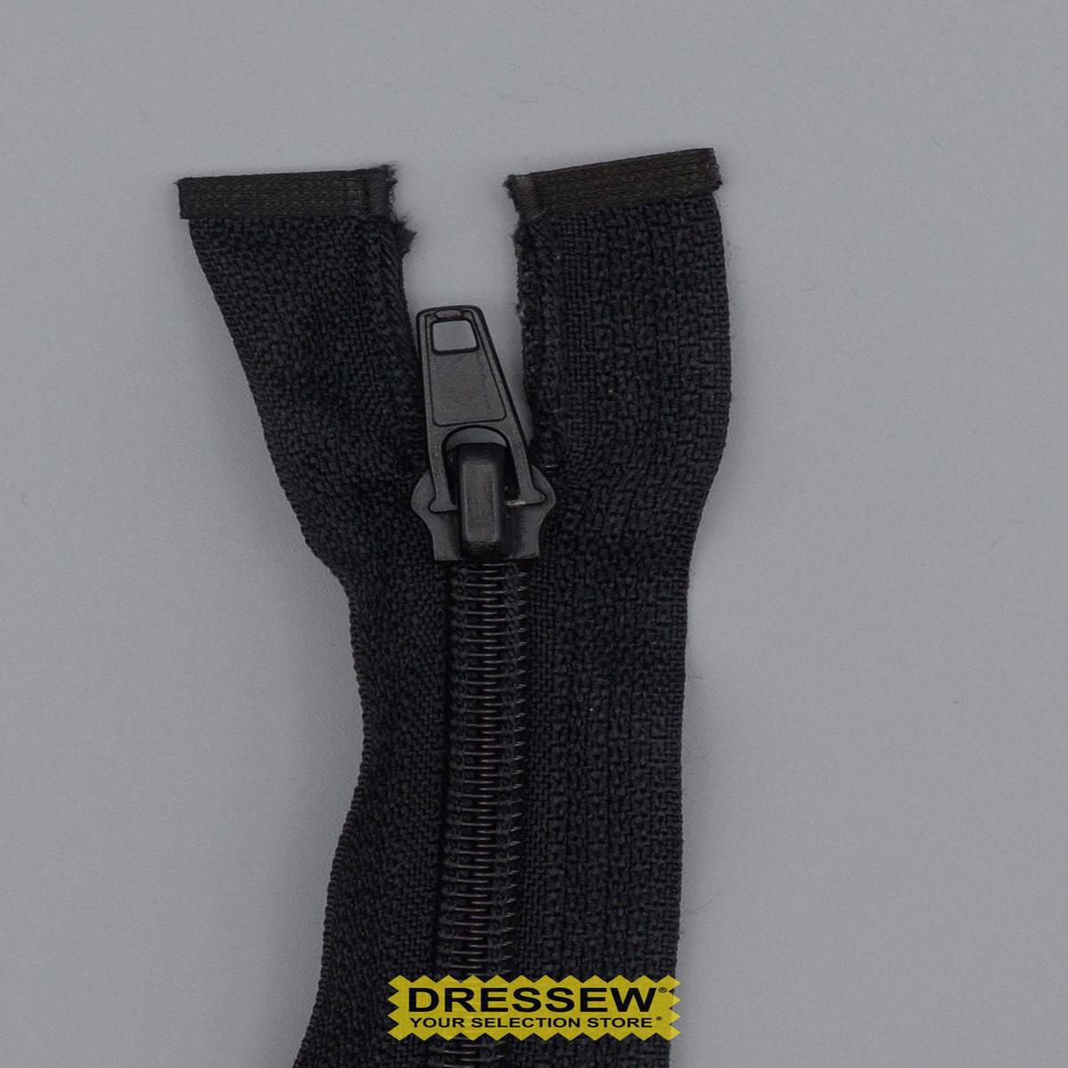 #5 Medium Coil Separating Zipper 30cm Black