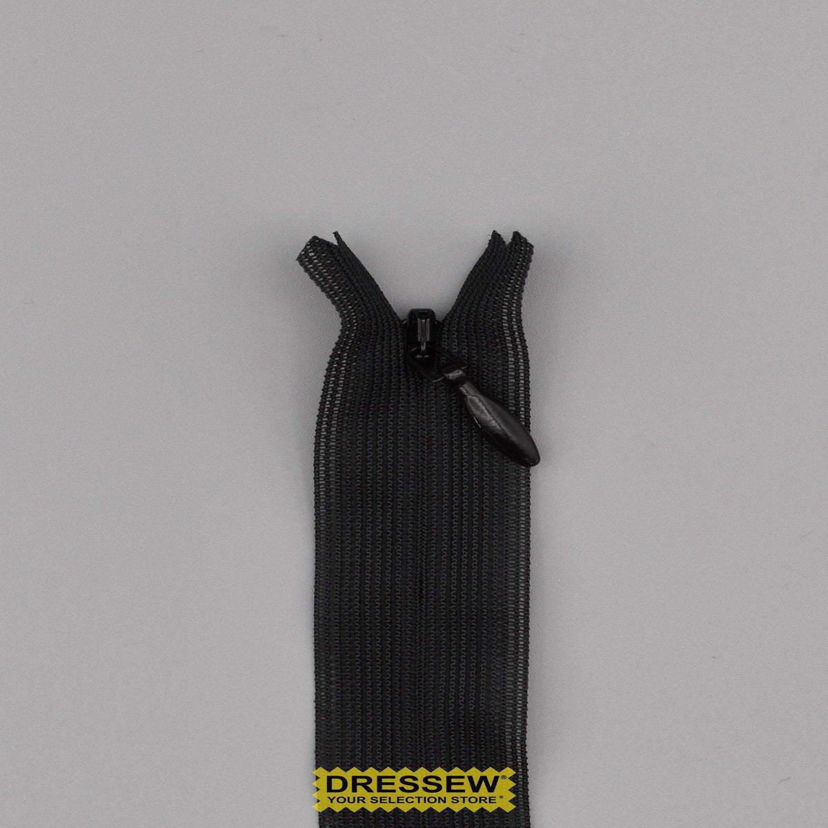YKK Invisible Closed End Zipper 40cm Black