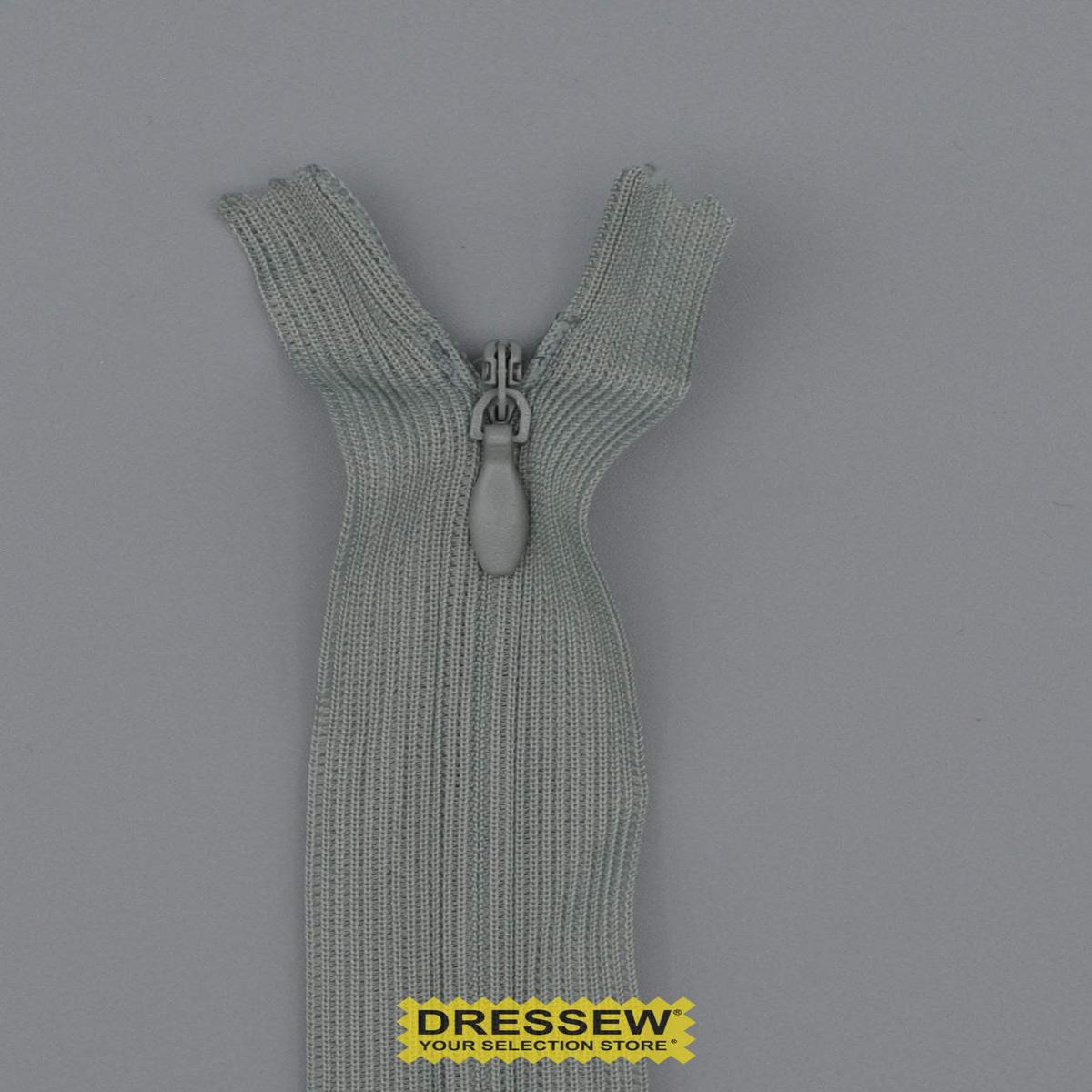 Invisible Closed End Zipper 55cm Pearl Grey